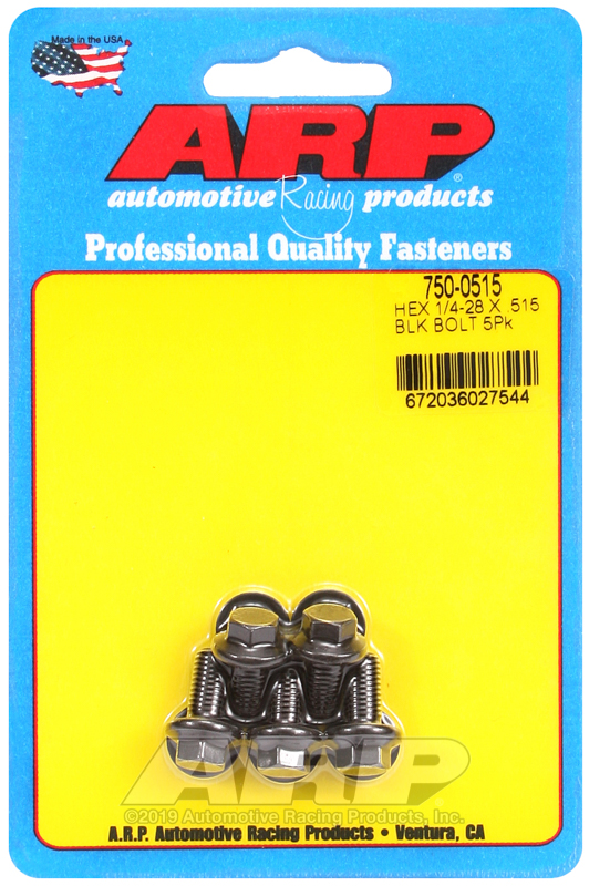 ARP 1/4-28 x .515 hex black oxide bolts