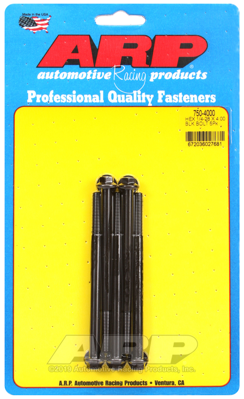 ARP 1/4-28 x 4.000 hex black oxide bolts