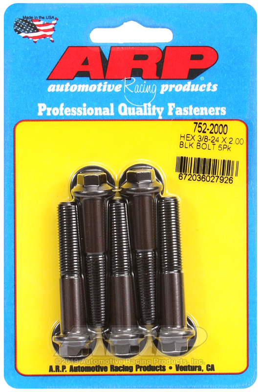 ARP 3/8-24 x 2.000 hex black oxide bolts