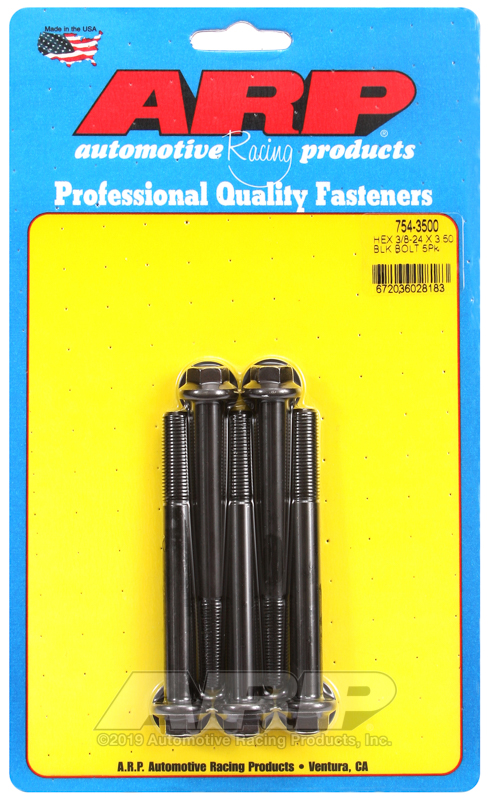ARP 3/8-24 x 3.500 hex 7/16 wrenching black oxide bolts