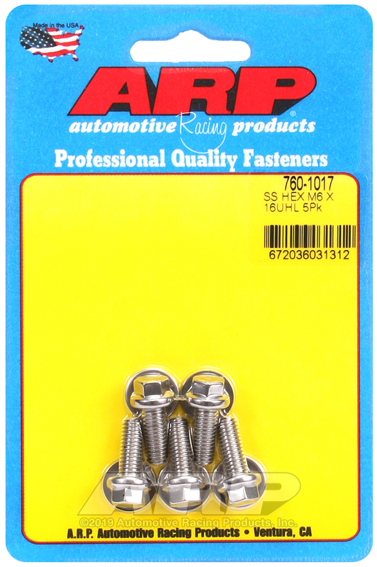 ARP M6 x 1.00 x 16 hex SS bolts