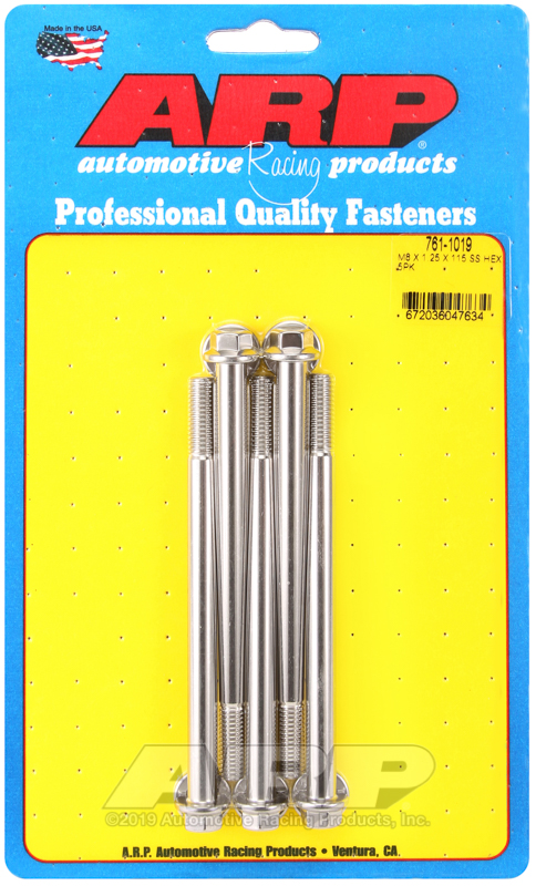 ARP M8 x 1.25 x 115 hex SS bolts