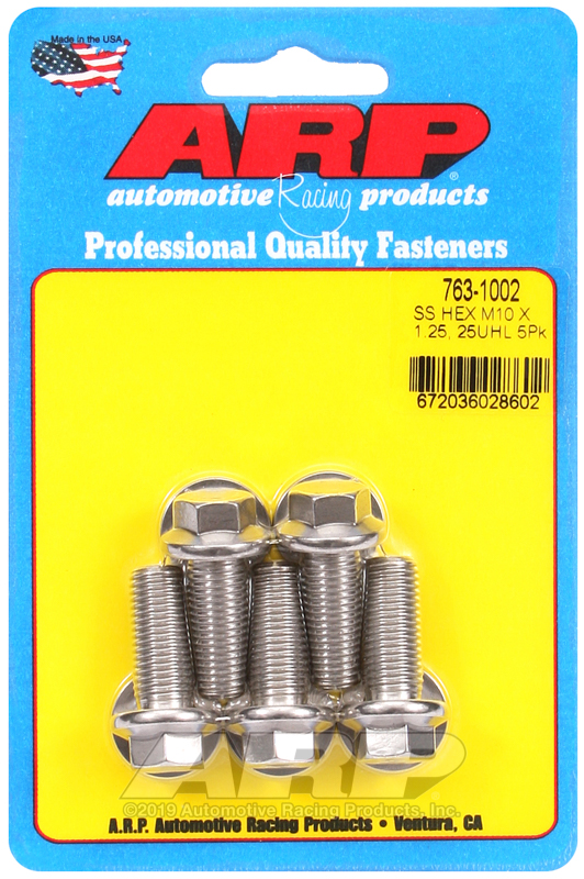 ARP M10 x 1.25 x 25 hex SS bolts