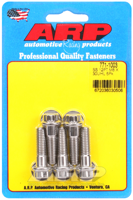 ARP M8 x 1.25 x 30 12pt SS bolts