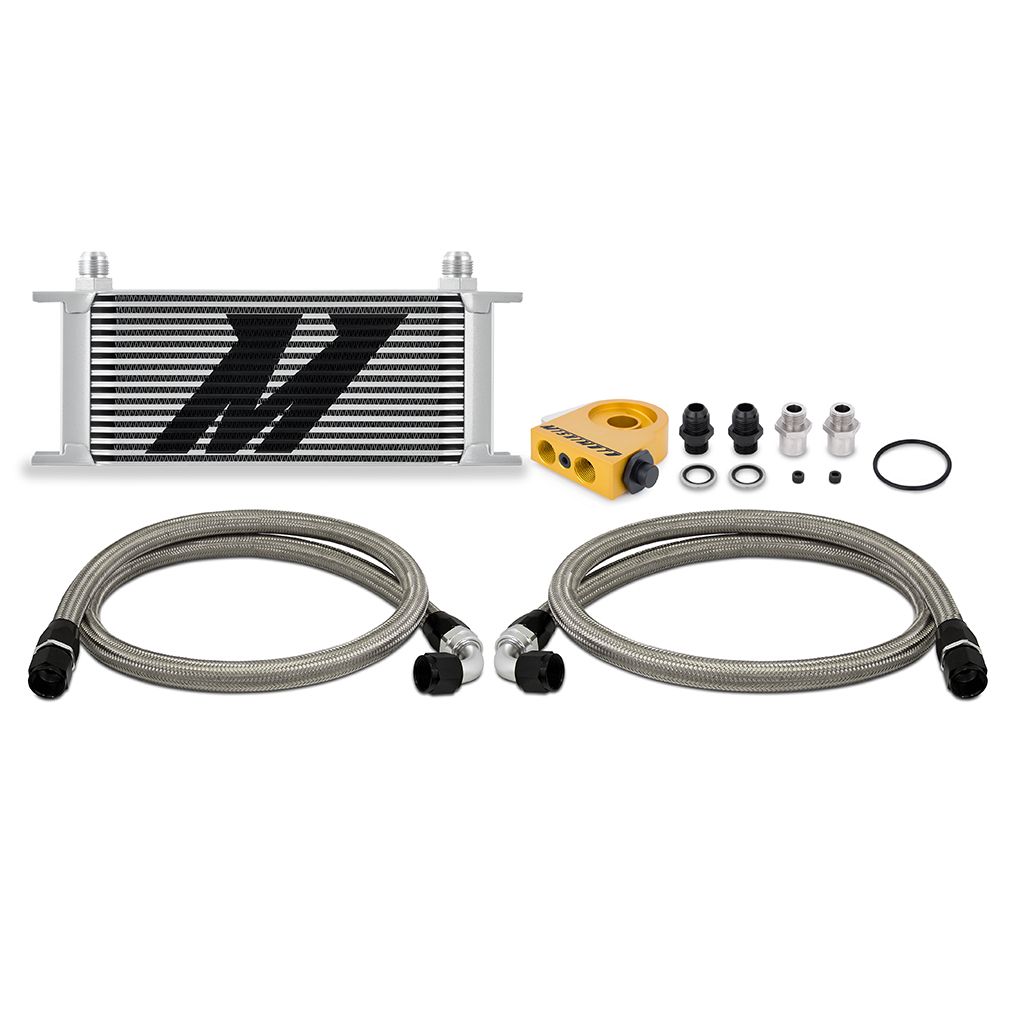 [MMOC-U16TSL] Mishimoto Universal Thermostatic Oil Cooler Kit, 16-Row, Silver