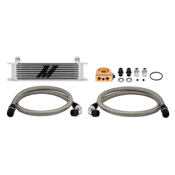 [MMOC-UT] Mishimoto Universal Thermostatic 10 Row Oil Cooler Kit Silv