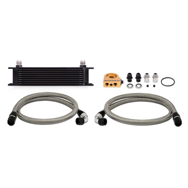 [MMOC-UTBK] Mishimoto Universal Thermostatic 10 Row Oil Cooler Kit Blac