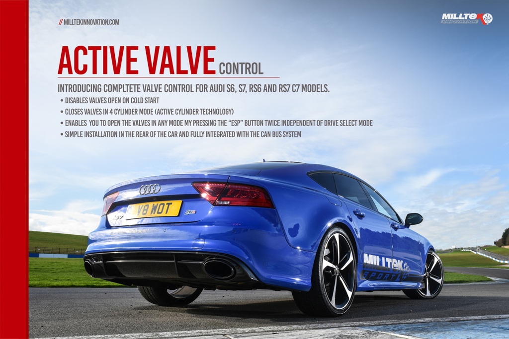 Milltek  Active Valve Control for Audi  S4  3.0 Turbo V6 B9 - Saloon/Sedan & Avant (NON GPF ONLY - Non Sport Diff Models) - Left Hand Drive Cars Only (2016 to 2027)