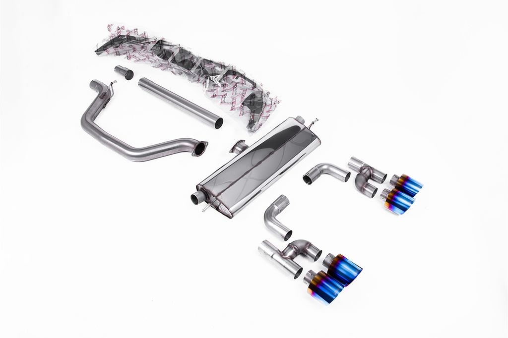 Milltek VW Golf  Mk8 GTi Golf R Style Quad Outlet
