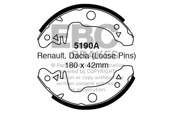 EBC Brakes Replacement Brake Shoe Set 4 pcs