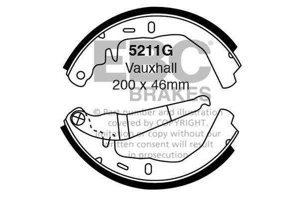 EBC Brake Shoes - Rear - OPEL Ascona