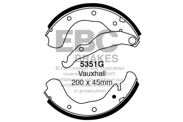 EBC Brakes Replacement Brake Shoe Set 4 pcs