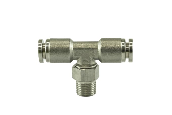 [TS-0550-3055] Turbosmart 1/8" NPT Tee Pushloc Fitting - SS - 1/4"