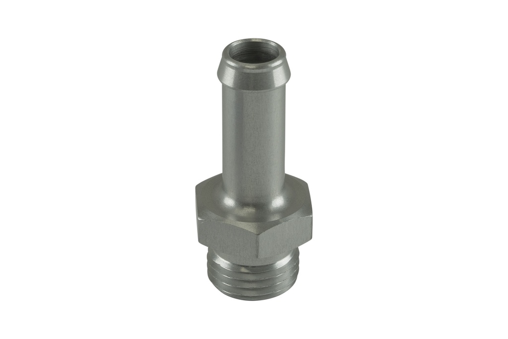 [TS-OH-0610-CL] Turbosmart Fitting 10mm / 3/8" Hose End to -6 AN ORB Male Straight - Silver