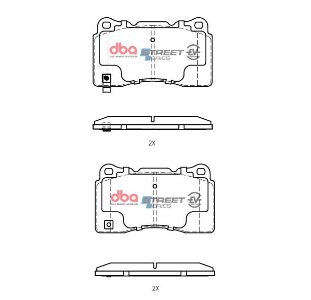 DBA DBA SSEV STREET SERIES BRAKE PADS [Tesla Roadster 2012 On / Model S 2014 On / Model X 2016 On F