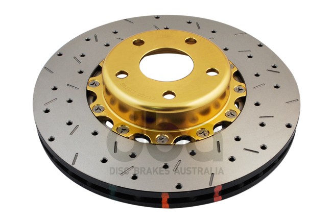 DBA 5000 series - Crossed Drilled & Slotted 2-Piece Gold Hat