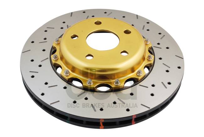 DBA 5000 series - Crossed Drilled & Slotted 2-Piece Gold Hat