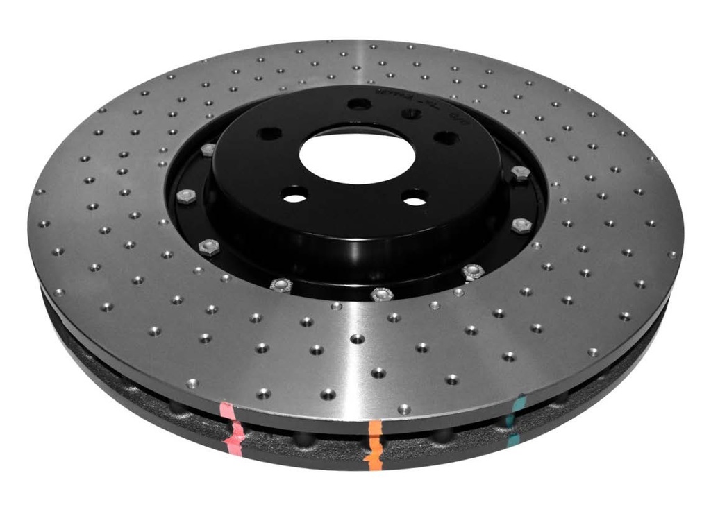DBA 5000 series - Crossed Drilled & Slotted 2-Piece Black Hat - Left Hand