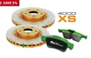 DBA Brake Kit - 4000 Series T3 Slotted & Street Performance Brake Pads (2x DBA42724XS + DB1838SP)