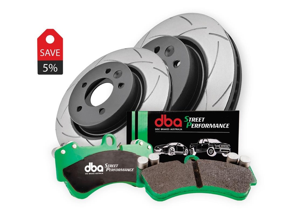 DBA Brake Kit - Street Series T2 Slotted & Street Performance Brake Pads (2x DBA2748S + DB2004SP)