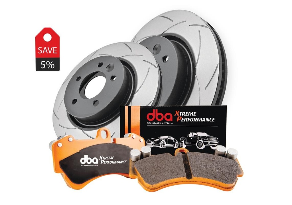 DBA Brake Kit - Street Series T2 Slotted & Xtreme Performance Brake Pads (2x DBA2959S + DB2063XP)