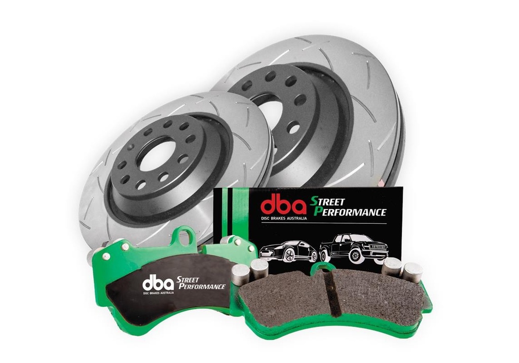 DBA Brake Kit - 4000 Series T3 Slotted & Street Performance Brake Pads (2x DBA42809S + DB2384SP)