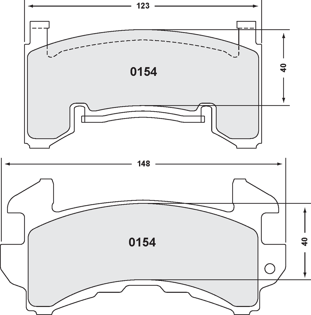 [0154.97.14.44] PFC 0154 Race Brake Pad Set - 97 Compound 14mm