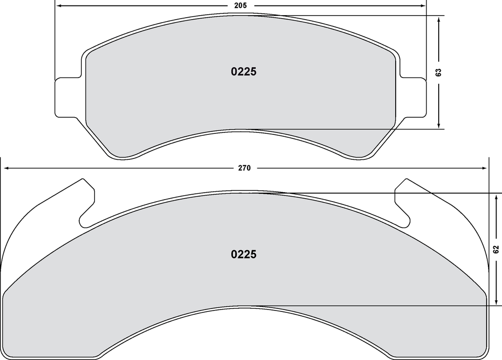 [0225.10] PFC 225 Z-RATED BRAKE PAD SET