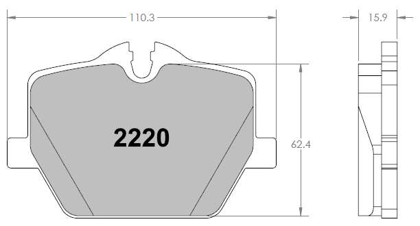 PFC 2220 RACE PAD SET - 332 CMPD 16 MM