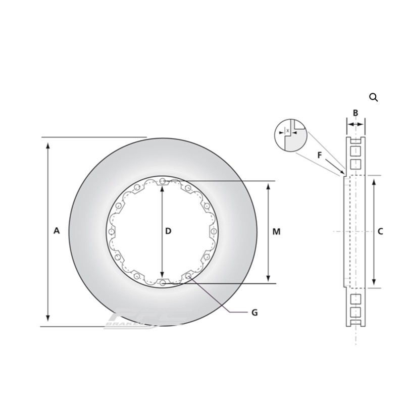 PFC SLOTTED STREET ROTOR Left Hand