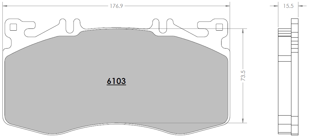 PFC 6103 RACE PAD SET - 01 CMPD 16 MM