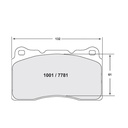 PFC 7781 Race Brake Pad Set - 01 Compound 15mm