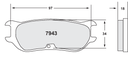 PFC 7943 RACE PAD SET - 01 CMPD 18 MM