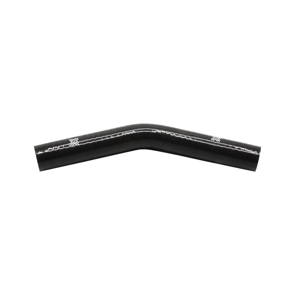 [FCL04021] PiperCross Black 45Deg 25mm bore 152mm leg length silicone hose