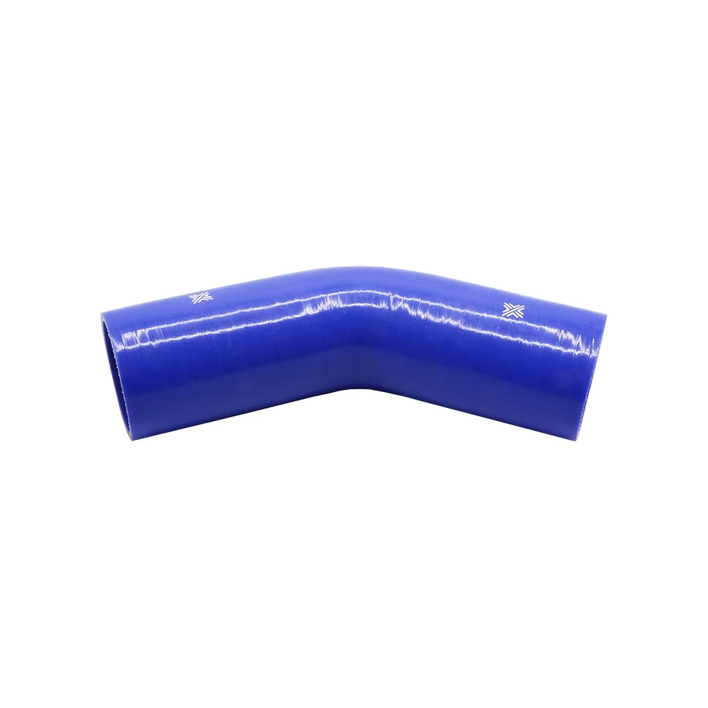 [FCL04040] PiperCross Blue 45Deg 70mm bore 152mm leg length silicone hose