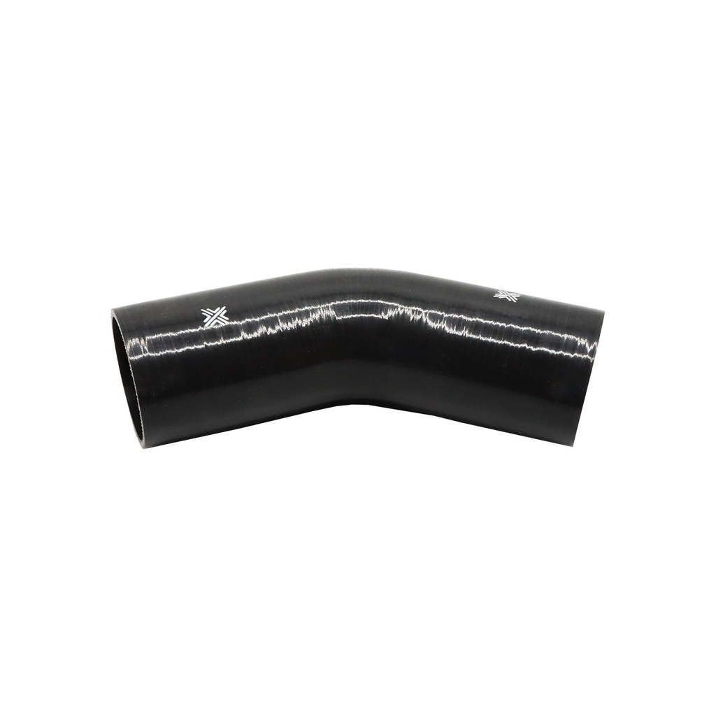 [FCL04045] PiperCross Black 45Deg 80mm bore 152mm leg length silicone hose
