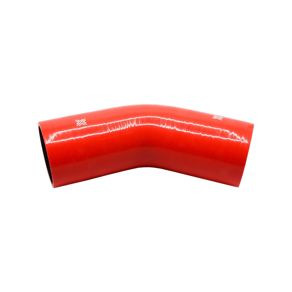 [FCL04050] PiperCross Red 45Deg 89mm bore 152mm leg length silicone hose