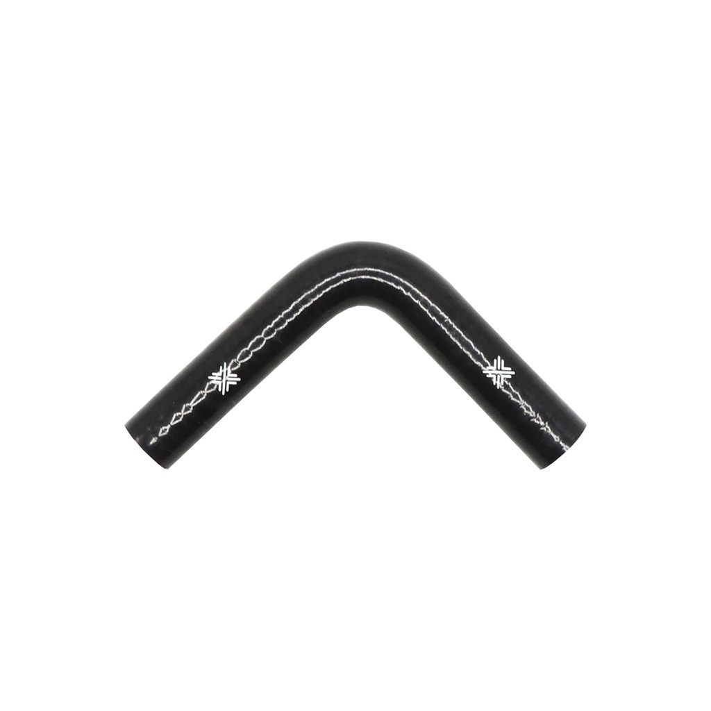 [FCL04063] PiperCross Black 90Deg 25mm bore 152mm leg length silicone hose