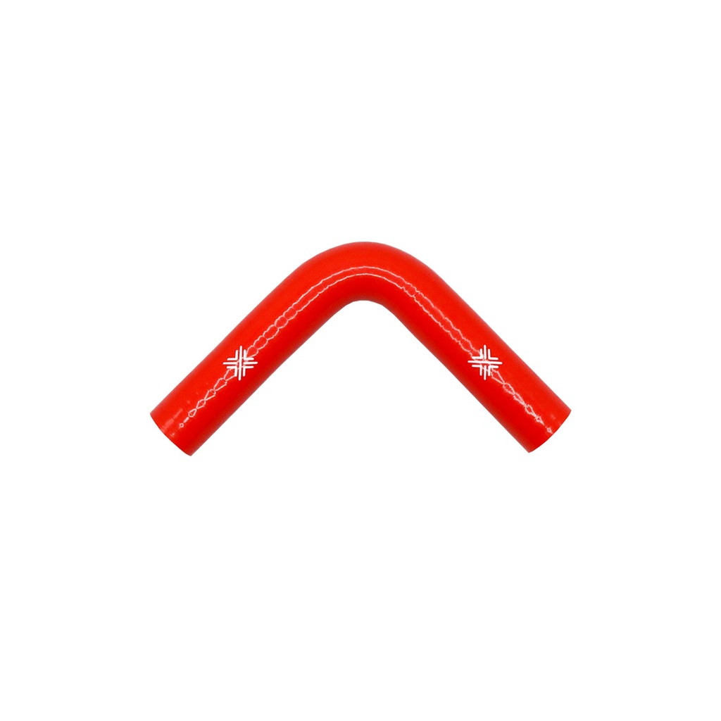 [FCL04065] PiperCross Red 90Deg 25mm bore 152mm leg length silicone hose