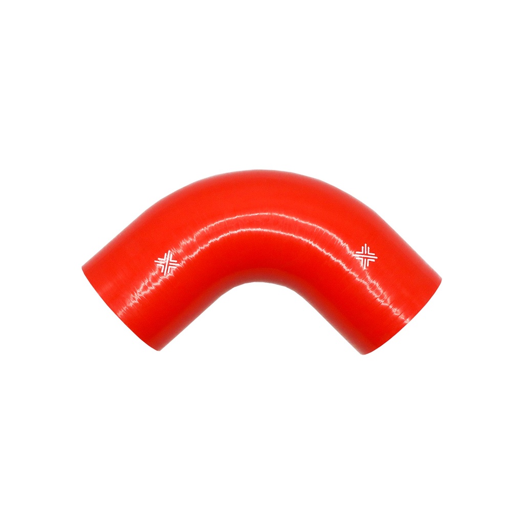 [FCL04089] PiperCross Red 90Deg 80mm bore 152mm leg length silicone hose