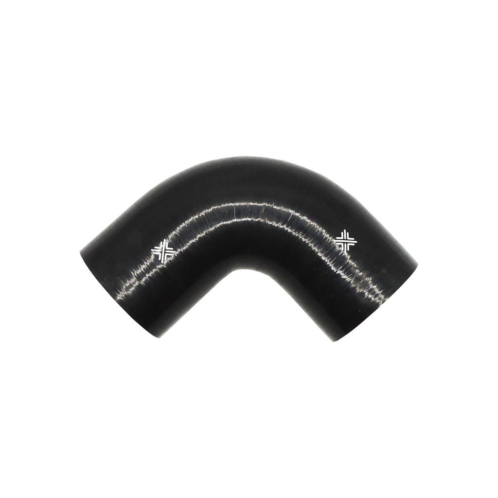 [FCL04090] PiperCross Black 90Deg 89mm bore 152mm leg length silicone hose