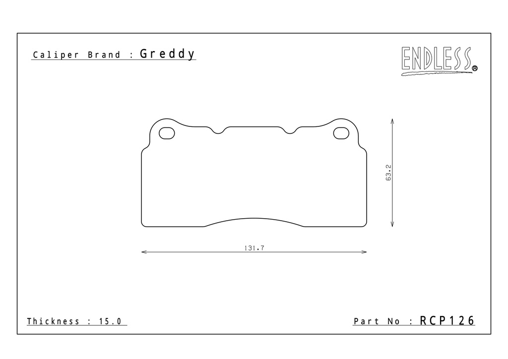 RCP126 - Endless Brake Pads, MA45B Compound