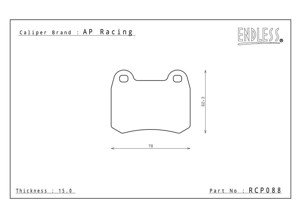 RCP088 - Endless Brake Pads, ES104G Compound