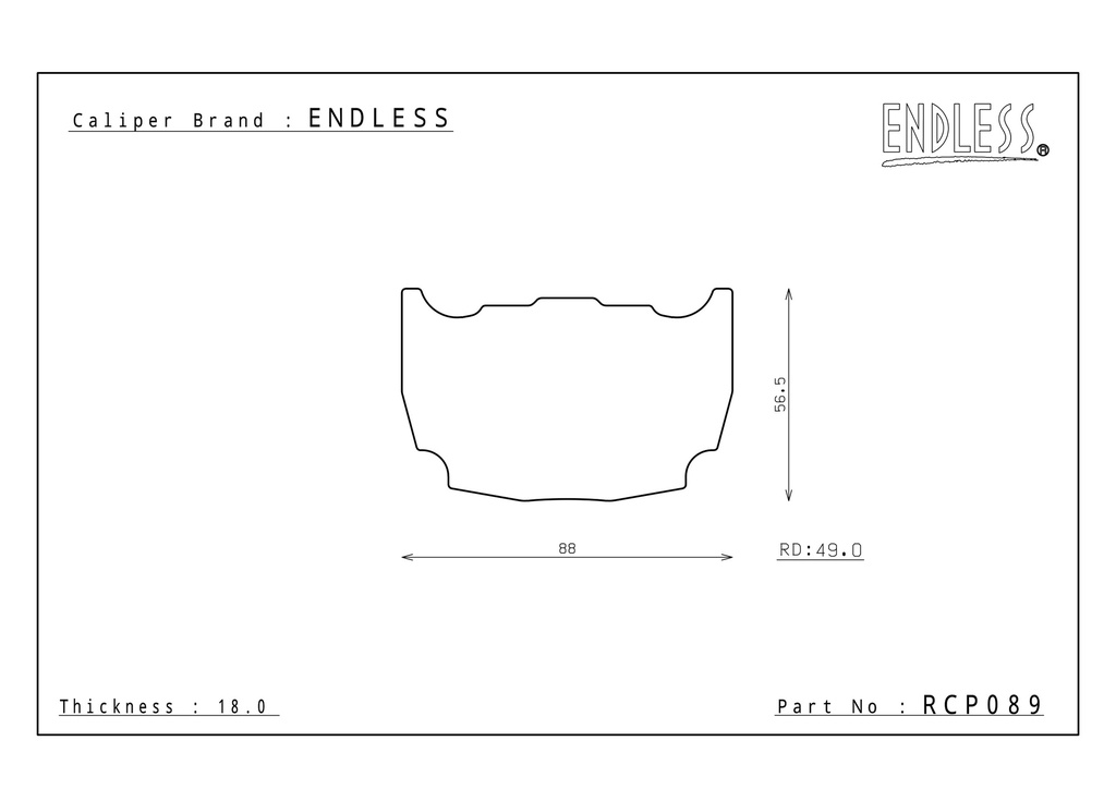 RCP089 - Endless Brake Pads, ES104G Compound
