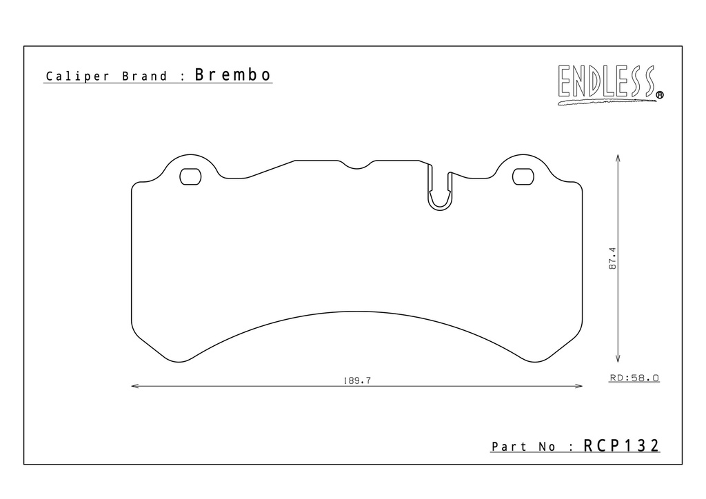 RCP132 - Endless Brake Pads, MX72PL Compound