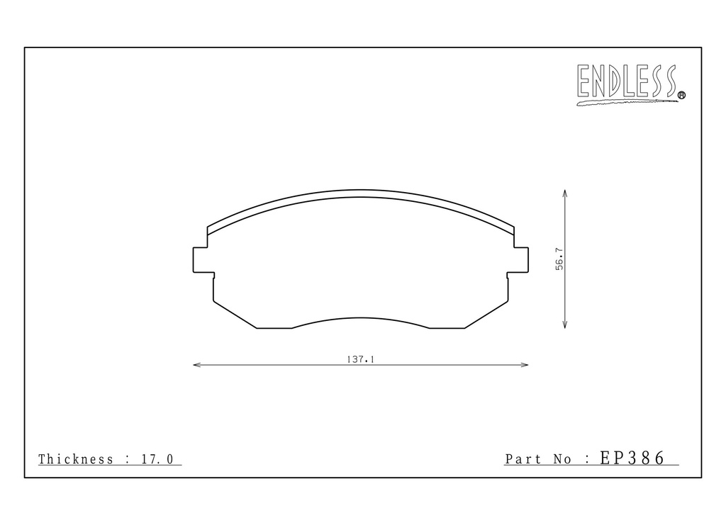 [EP386-ME22] Endless Brake Pads ME22 Compound