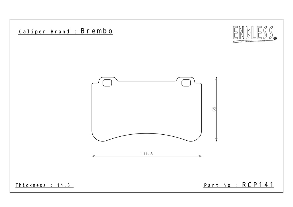 RCP141 - Endless Brake Pads, TRZ Compound