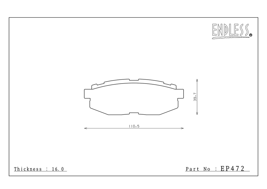 [EP472-N105SP] Endless Brake Pads N105SP Compound