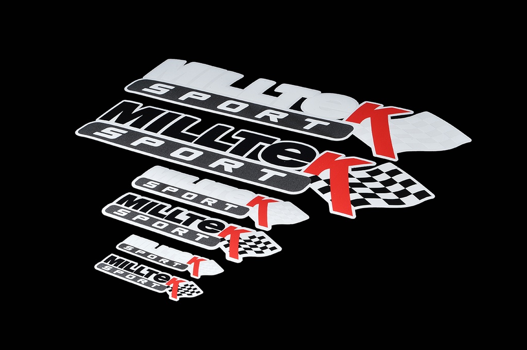 Milltek Stickers Set (6 Pack - White)