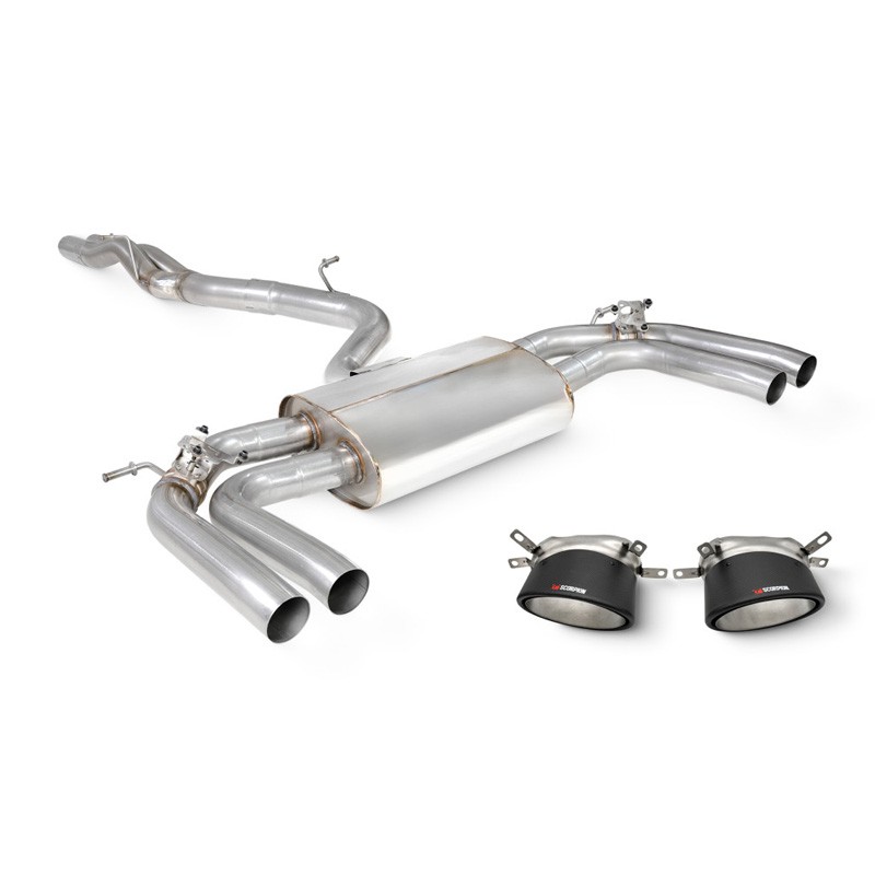 Scorpion Exhaust Audi RS3 8Y Saloon Non-Resonated Cat/GPF-back system with elec valves Ascari RS
